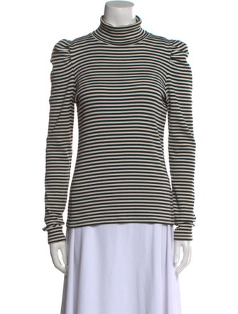 Veronica Beard Striped Turtleneck Top