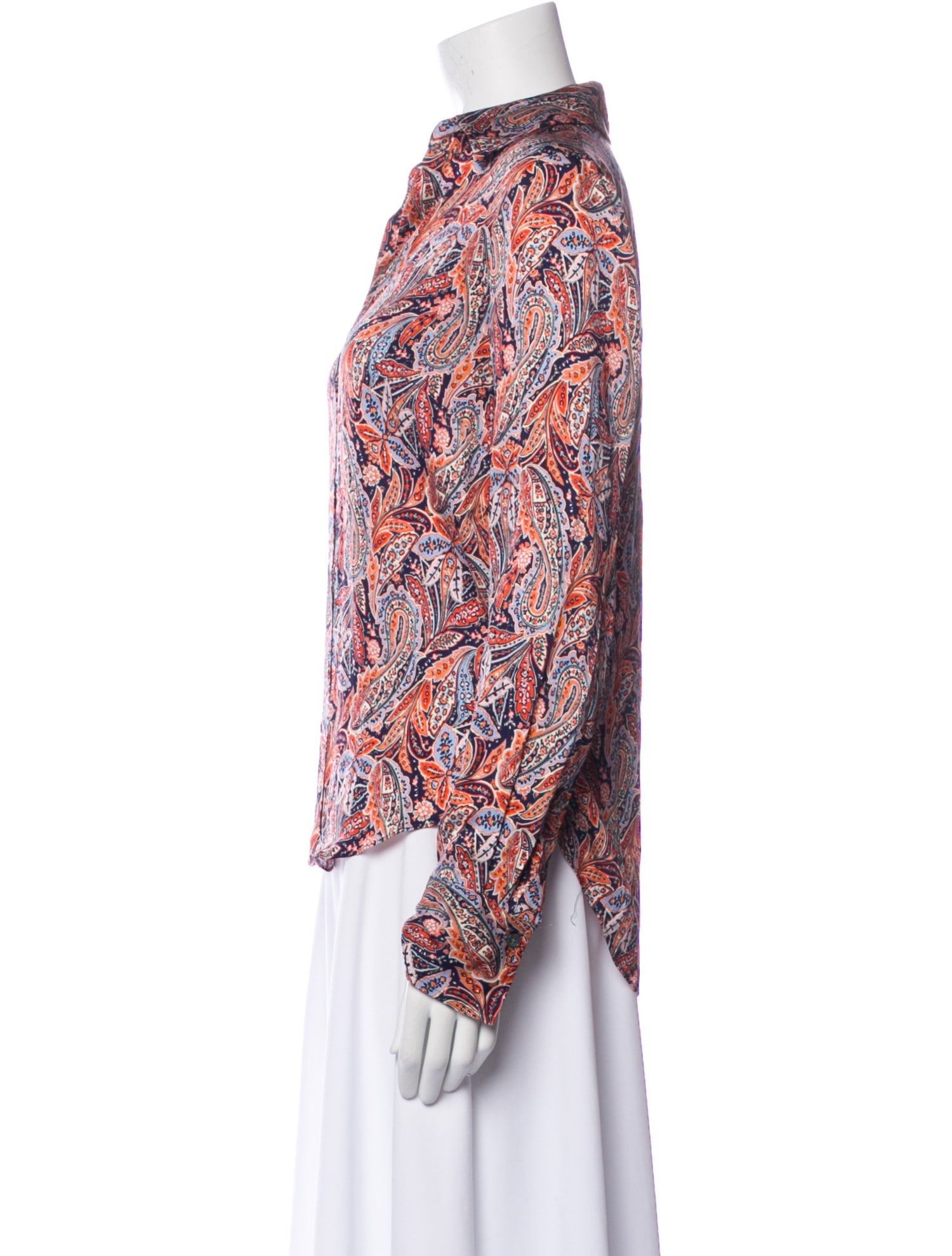Veronica Beard Paisley Print Long Sleeve Blouse