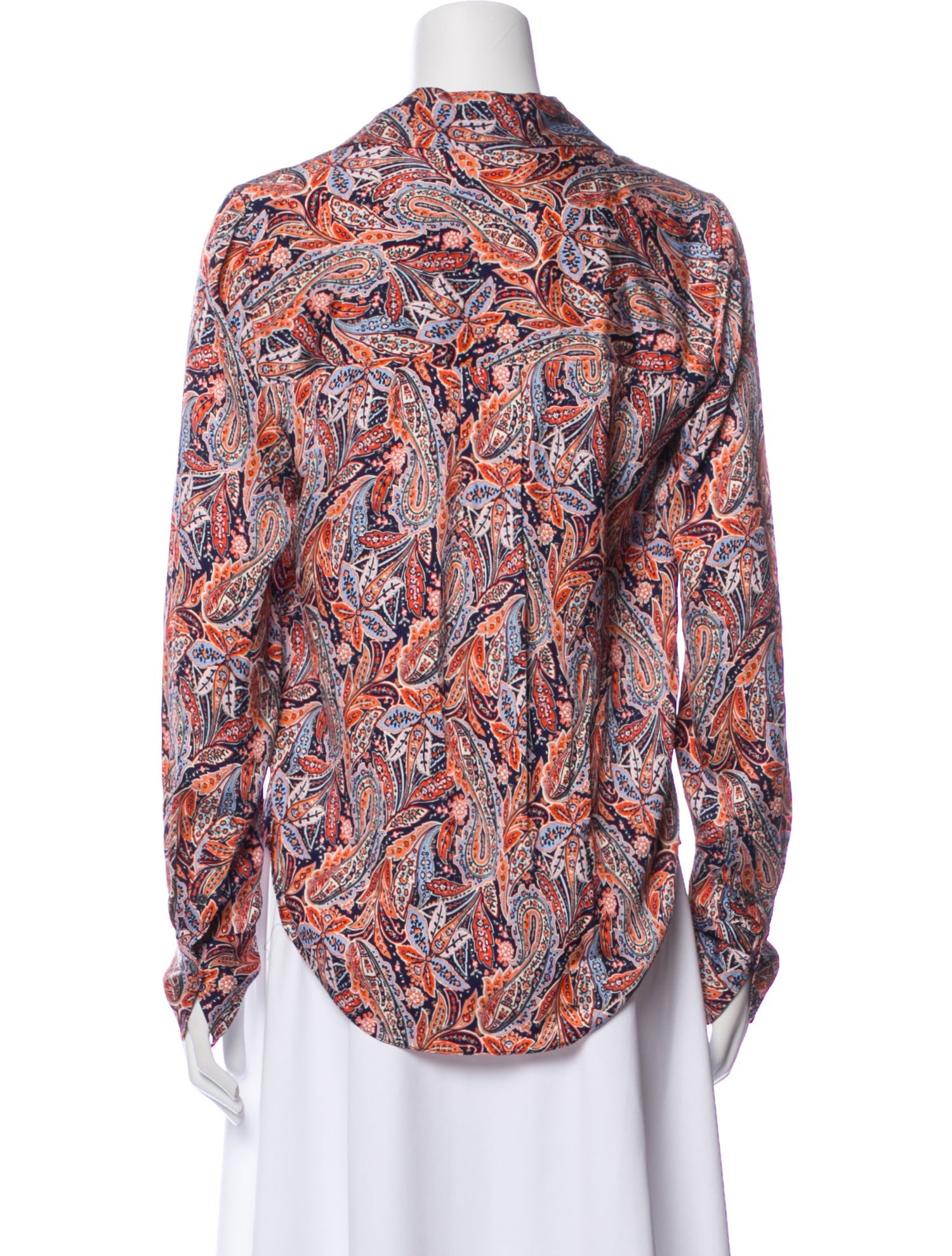 Veronica Beard Paisley Print Long Sleeve Blouse