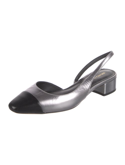 Veronica Beard Leather Colorblock Pattern Slingback Pumps