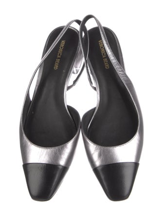 Veronica Beard Leather Colorblock Pattern Slingback Pumps