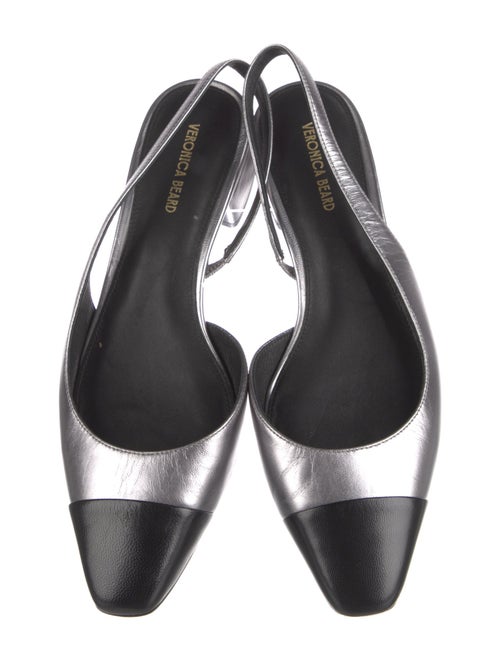 Veronica Beard Leather Colorblock Pattern Slingback Pumps