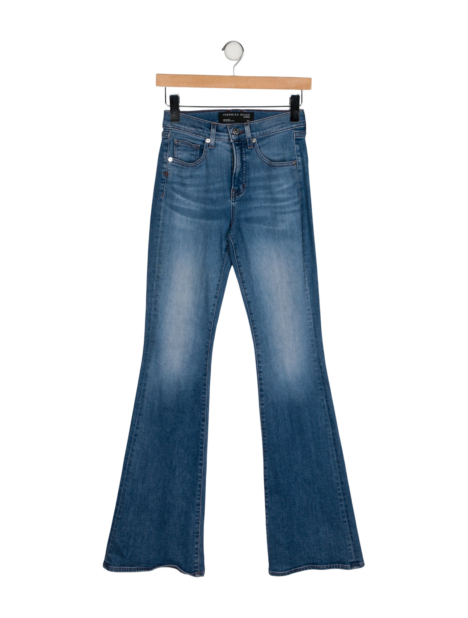 Veronica Beard Mid-Rise Wide Leg Jeans