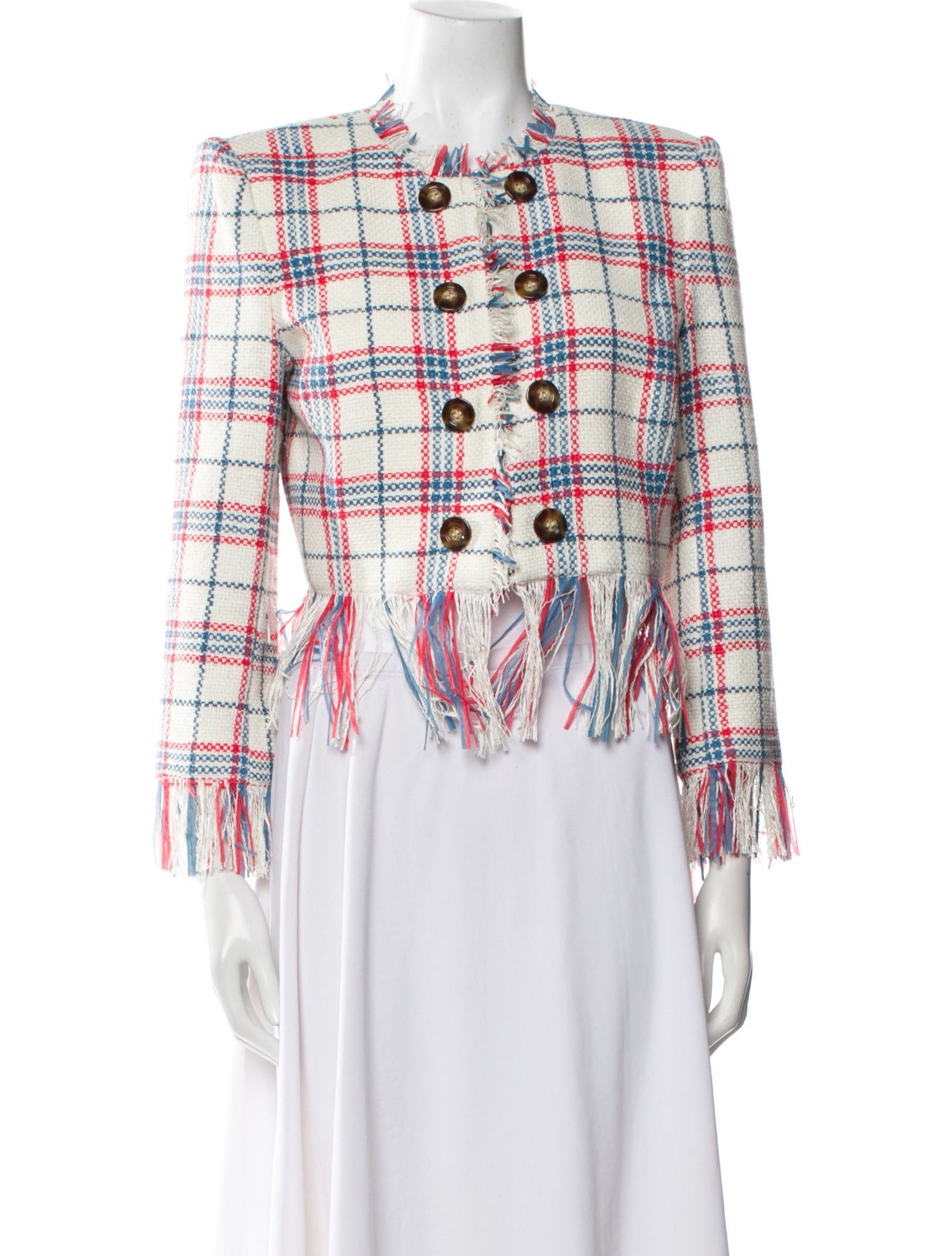 Veronica Beard Plaid Print Evening Jacket