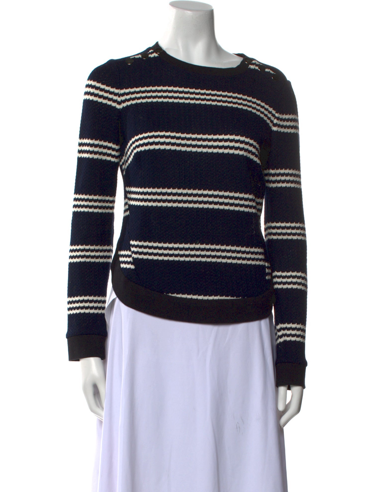 Veronica Beard Striped Crew Neck Sweater