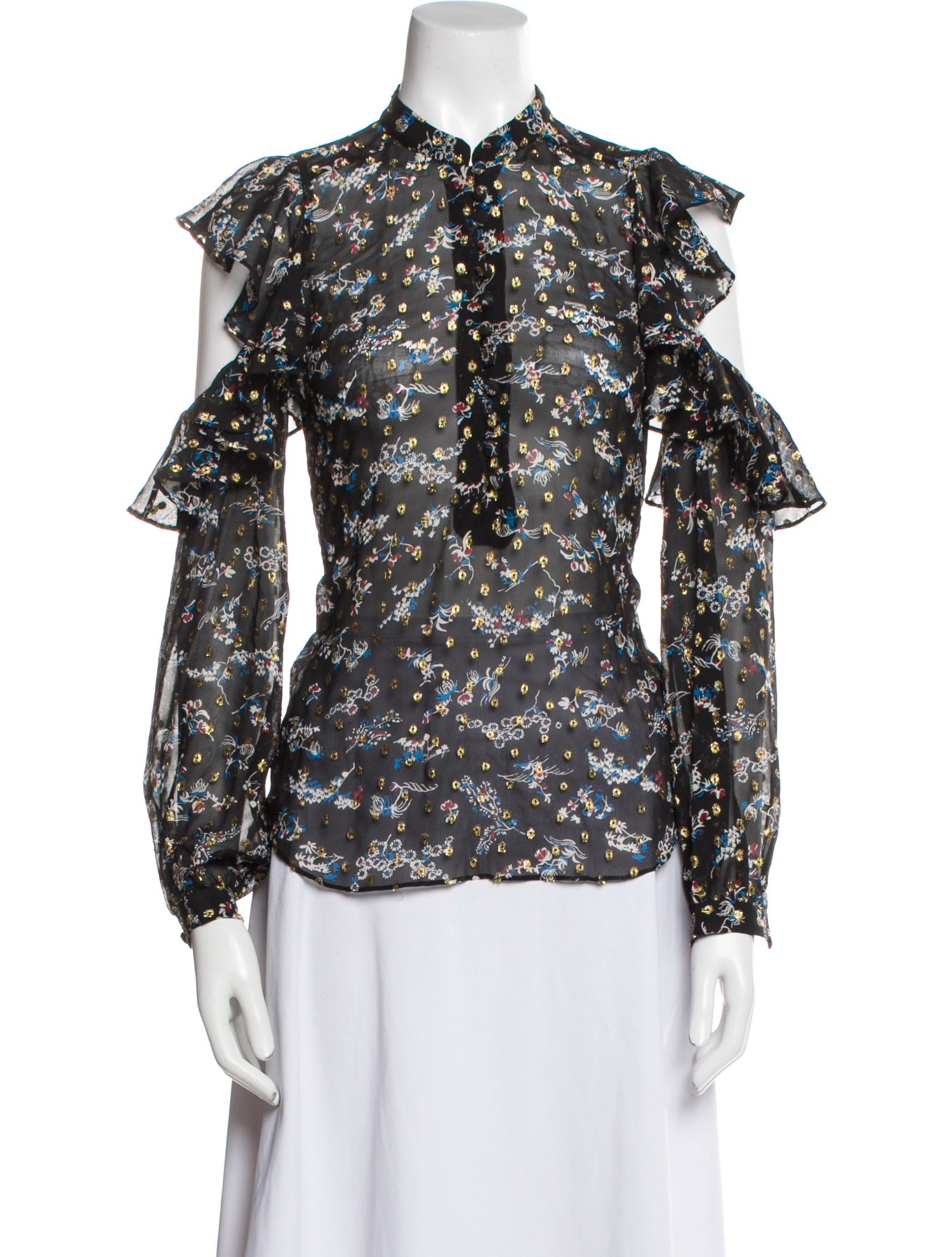 Veronica Beard Silk Floral Print Blouse