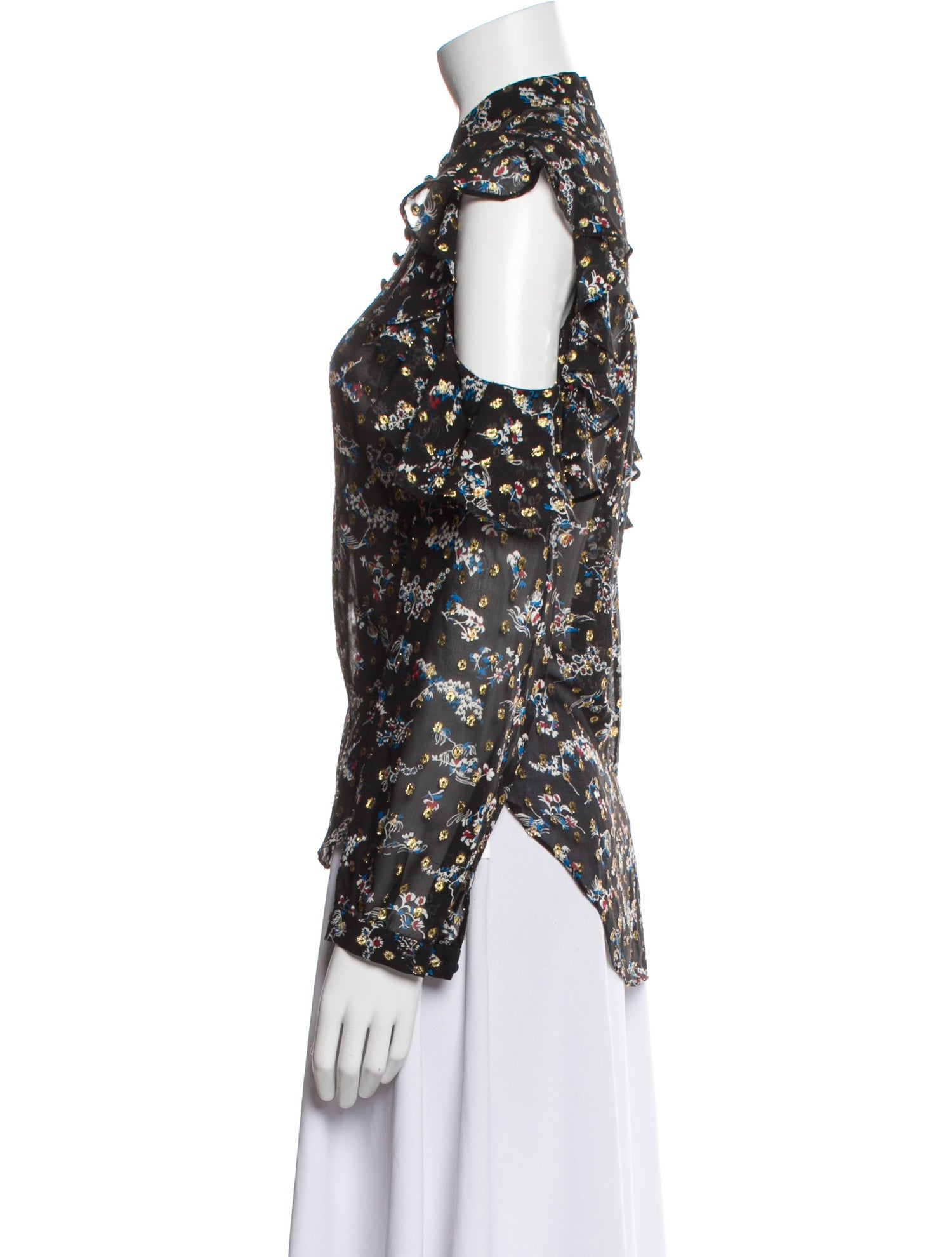 Veronica Beard Silk Floral Print Blouse