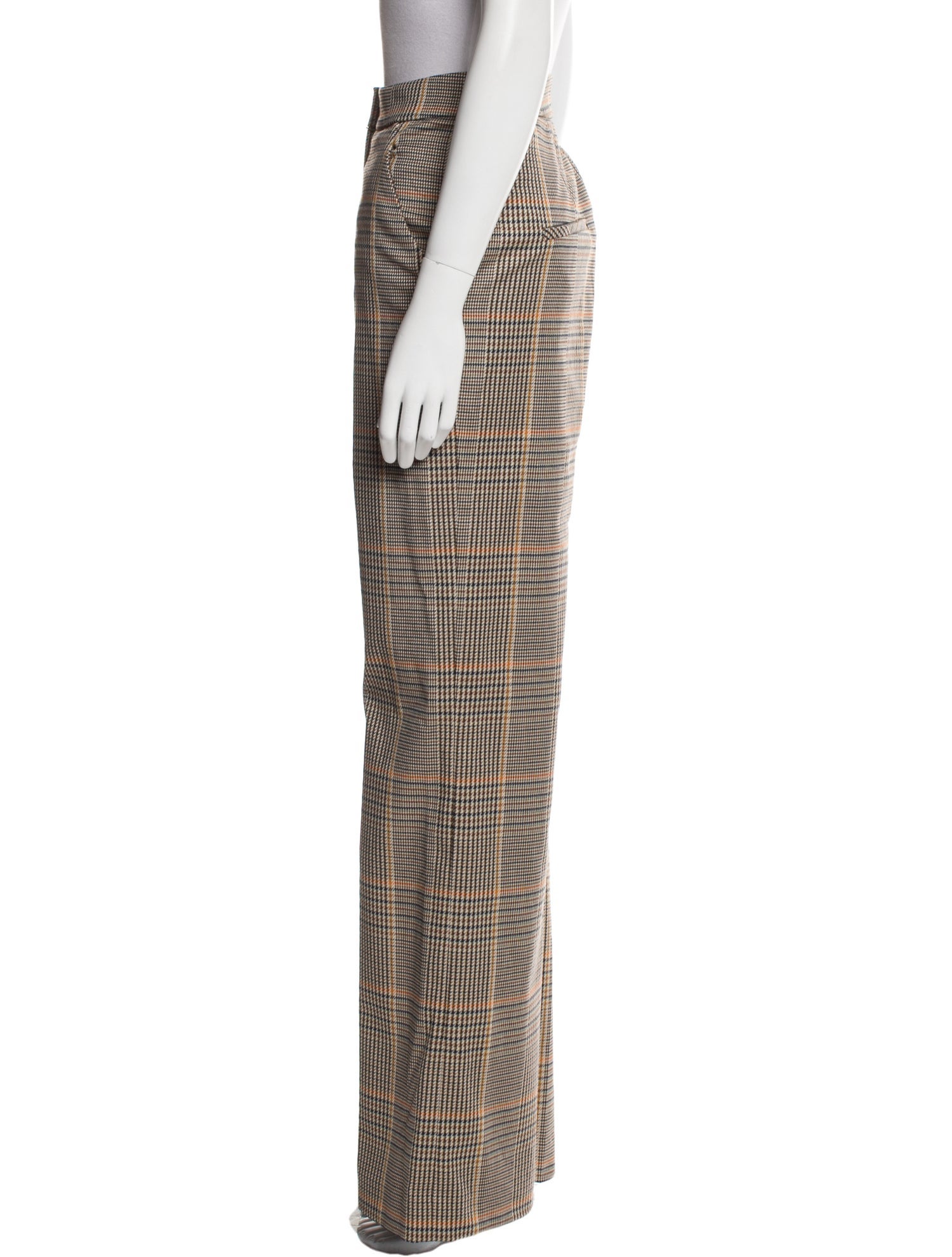 Veronica Beard Plaid Print Wide Leg Pants