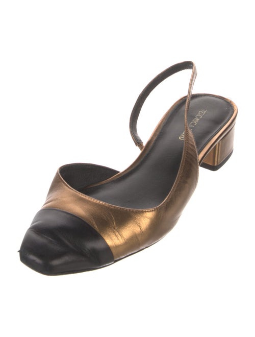 Veronica Beard Leather Colorblock Pattern Slingback Flats