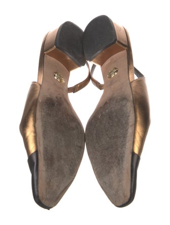 Veronica Beard Leather Colorblock Pattern Slingback Flats