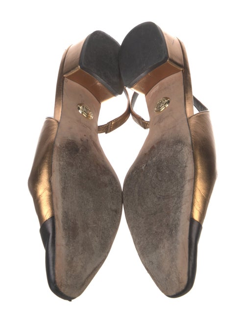 Veronica Beard Leather Colorblock Pattern Slingback Flats