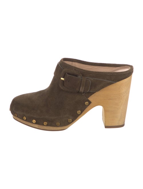 Veronica Beard Suede Studded Accents Mules