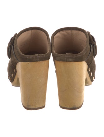 Veronica Beard Suede Studded Accents Mules