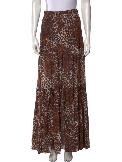 Veronica Beard Animal Print Long Skirt
