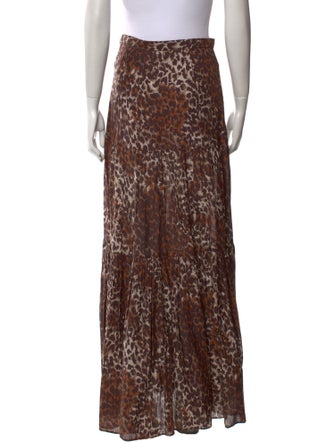 Veronica Beard Animal Print Long Skirt