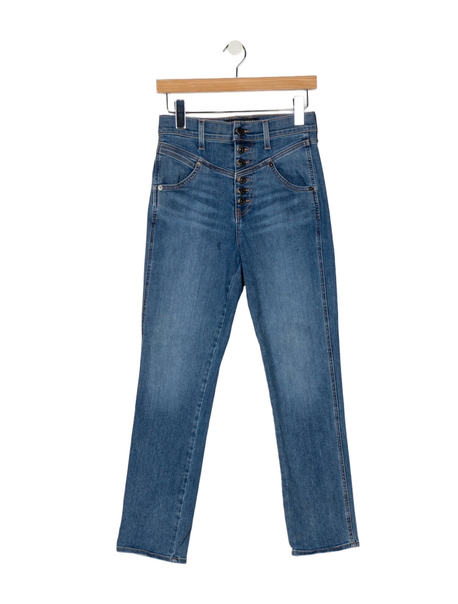 Veronica Beard High-Rise Straight Leg Jeans