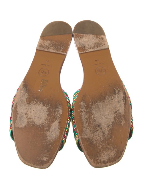 Veronica Beard Leather Striped Slides