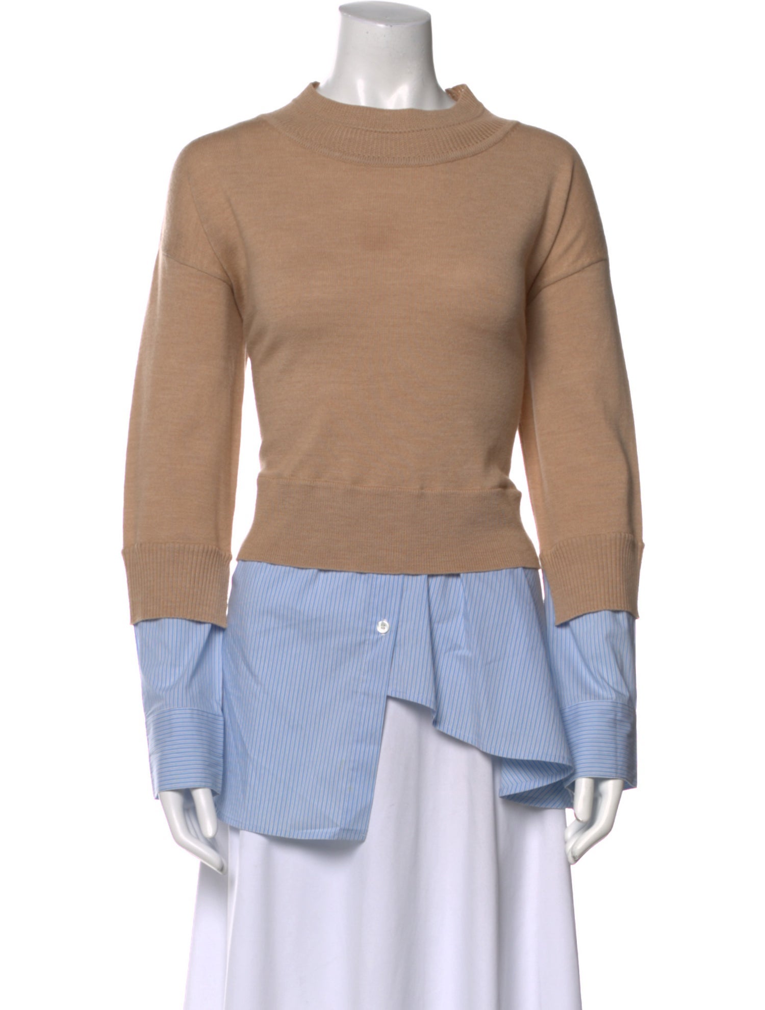 Veronica Beard Merino Wool Mock Neck Sweatshirt