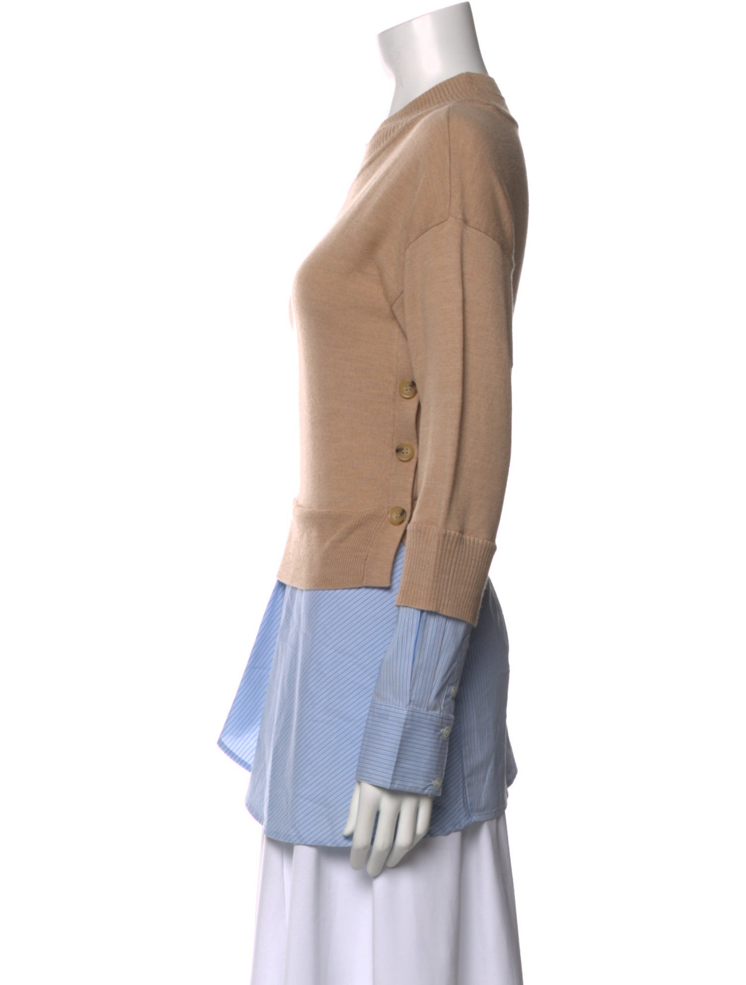 Veronica Beard Merino Wool Mock Neck Sweatshirt