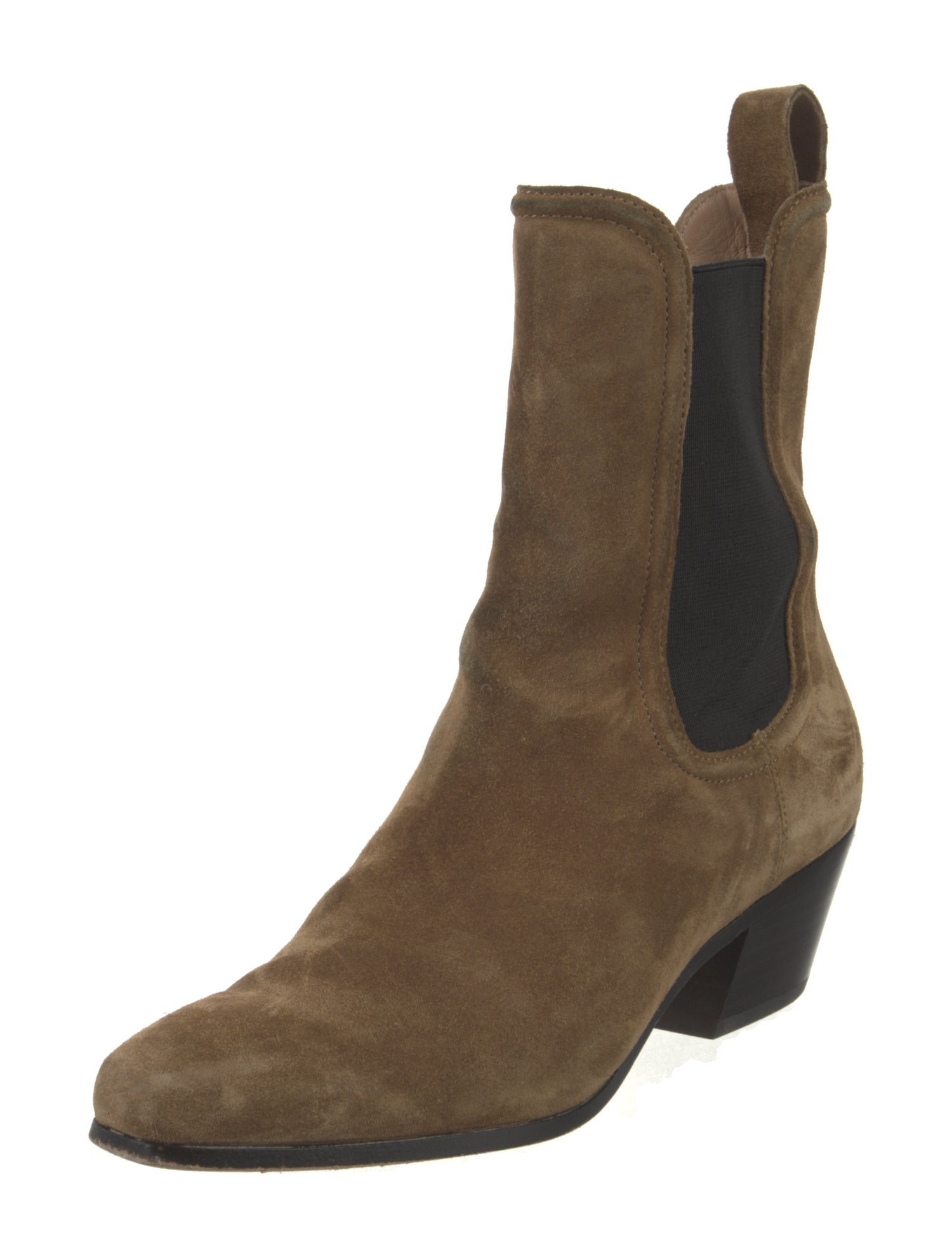 Veronica Beard Suede Colorblock Pattern Chelsea Boots
