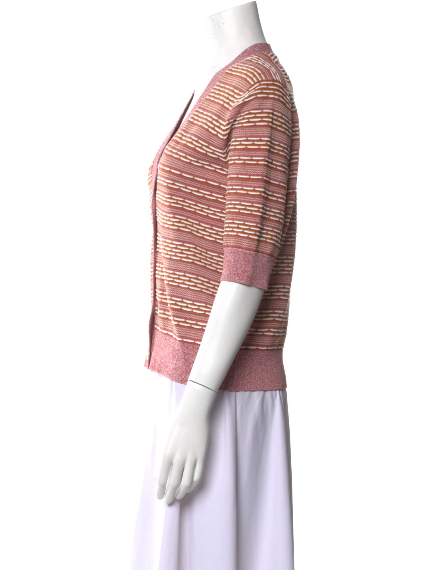 Veronica Beard Striped V-Neck Top