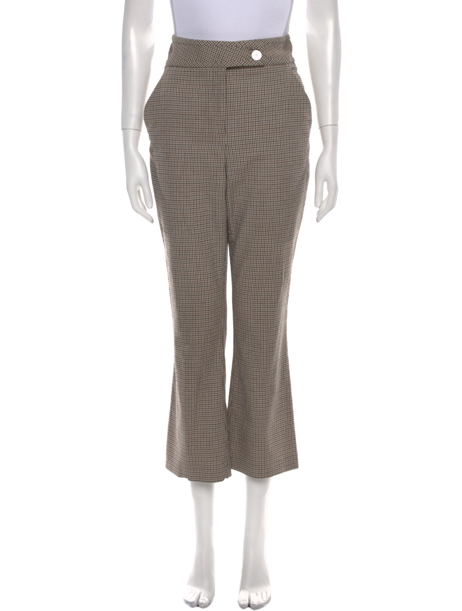 Veronica Beard Plaid Print Wide Leg Pants