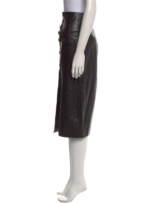 Veronica Beard Leather Trim Embellishment Midi Length Skirt
