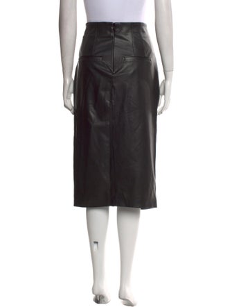 Veronica Beard Leather Trim Embellishment Midi Length Skirt