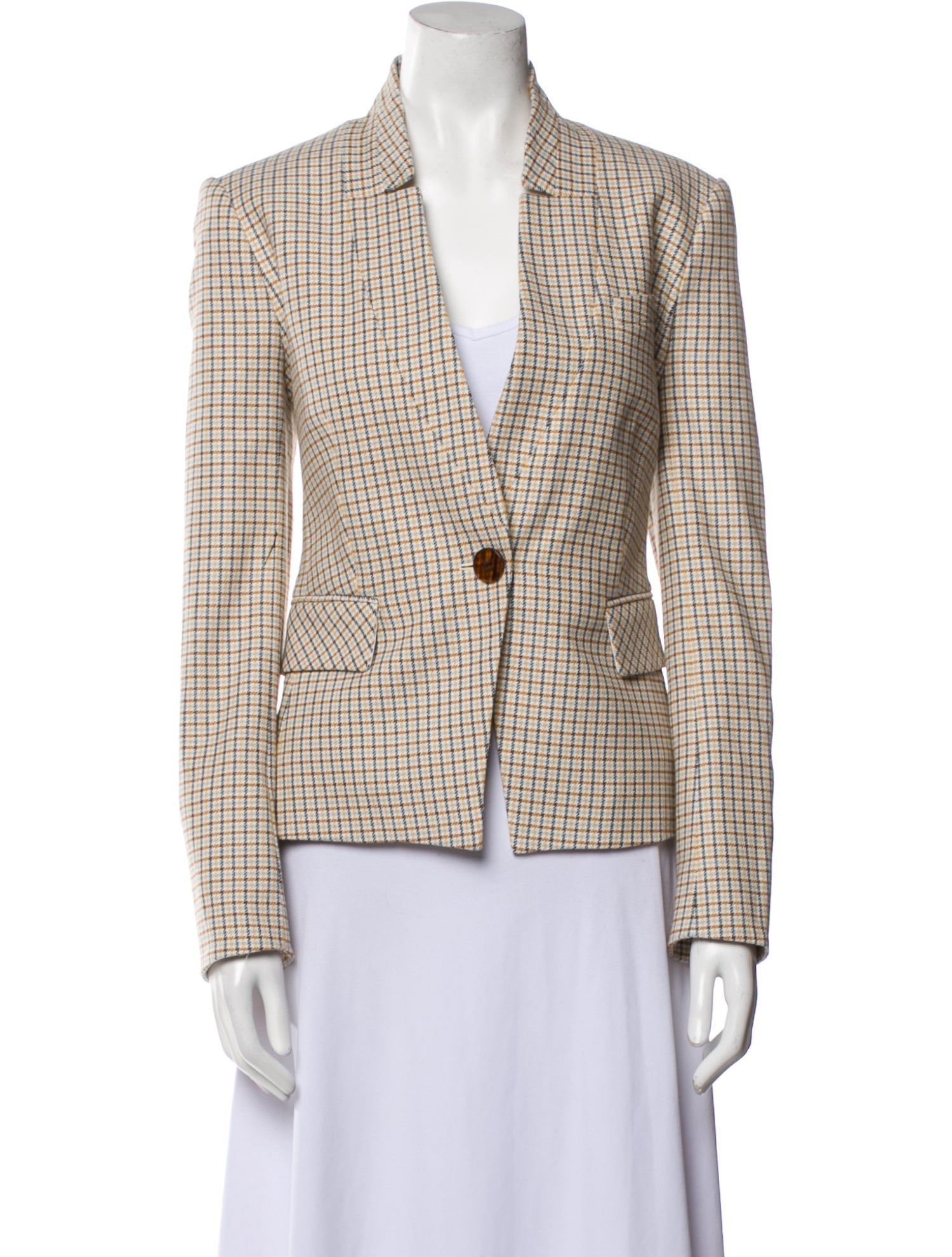 Veronica Beard Plaid Print Blazer