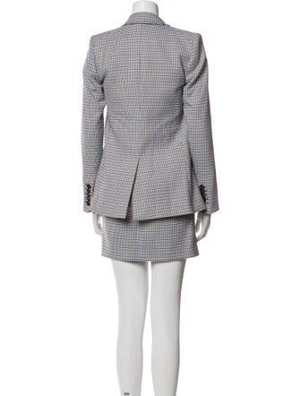 Veronica Beard Houndstooth Print Lace Trim Embellishment Skirt Suit