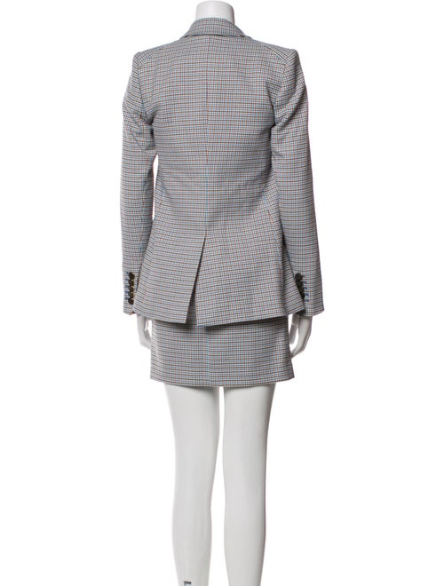 Veronica Beard Houndstooth Print Lace Trim Embellishment Skirt Suit