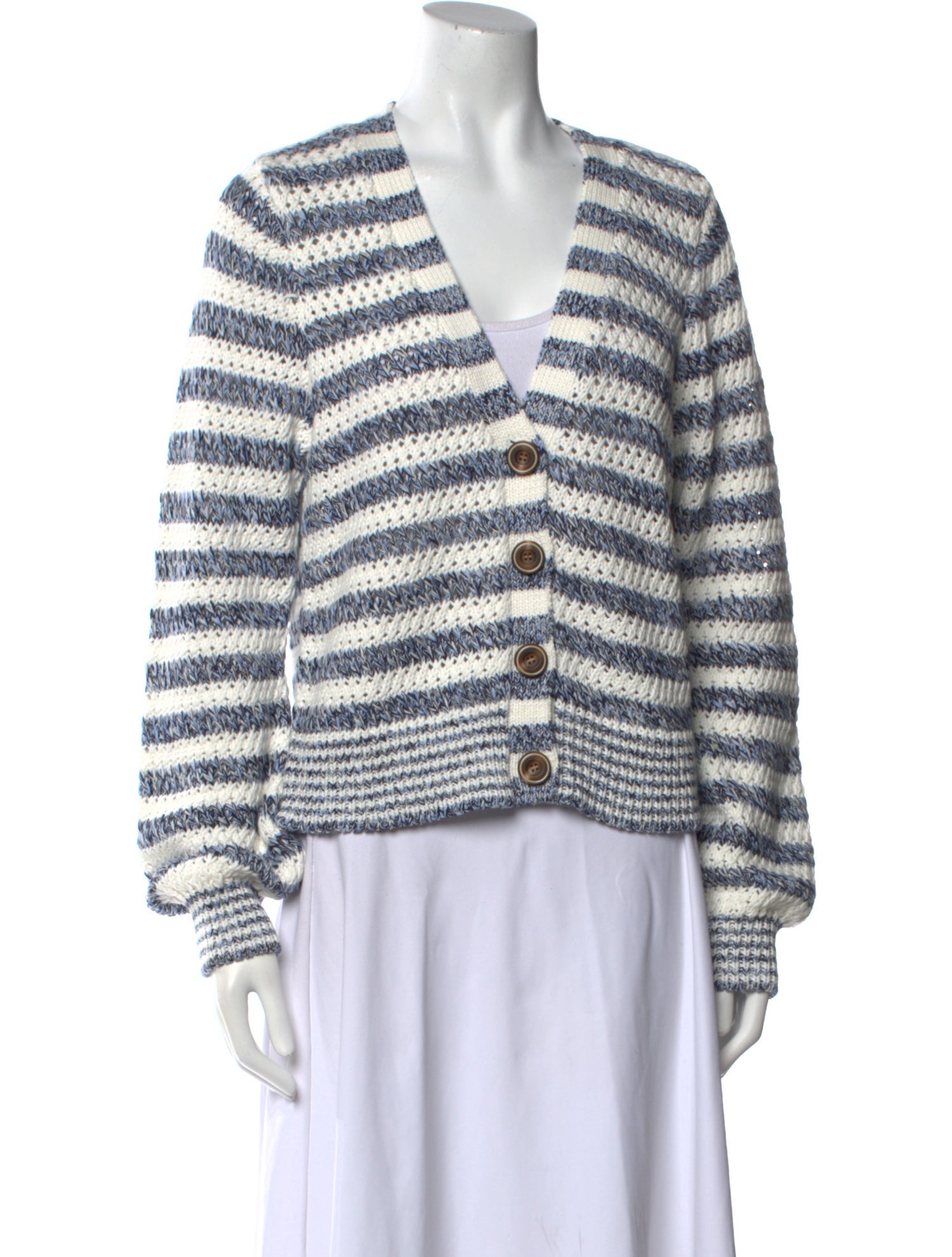 Veronica Beard Striped V-Neck Sweater w/ Tags