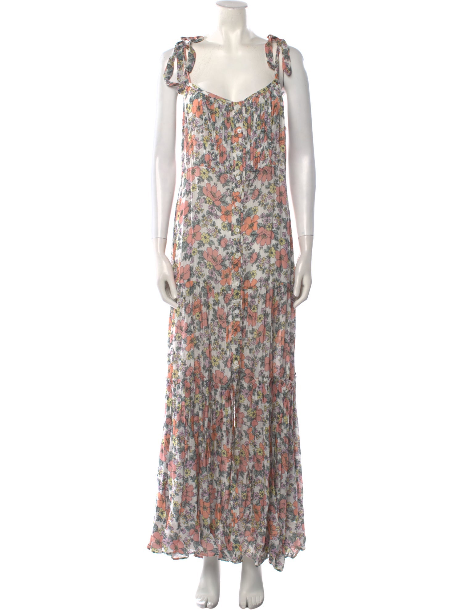 Veronica Beard Floral Print Long Dress