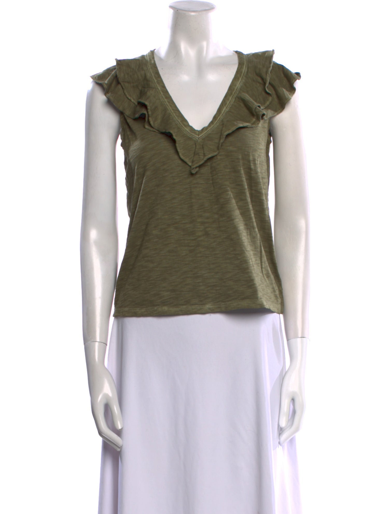 Veronica Beard V-Neck Short Sleeve Top