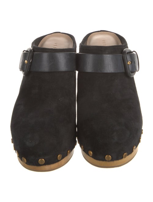 Veronica Beard Suede Studded Accents Mules