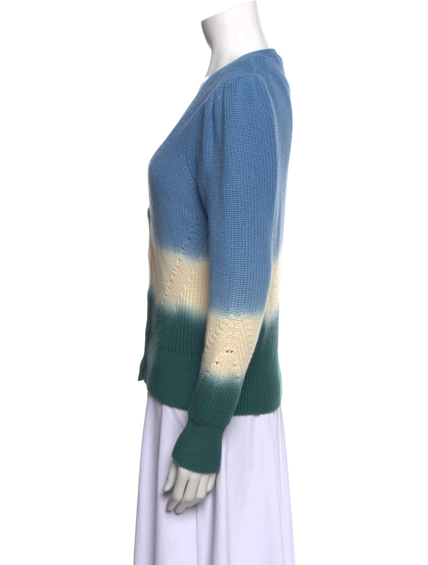 Veronica Beard Colorblock Pattern V-Neck Sweater