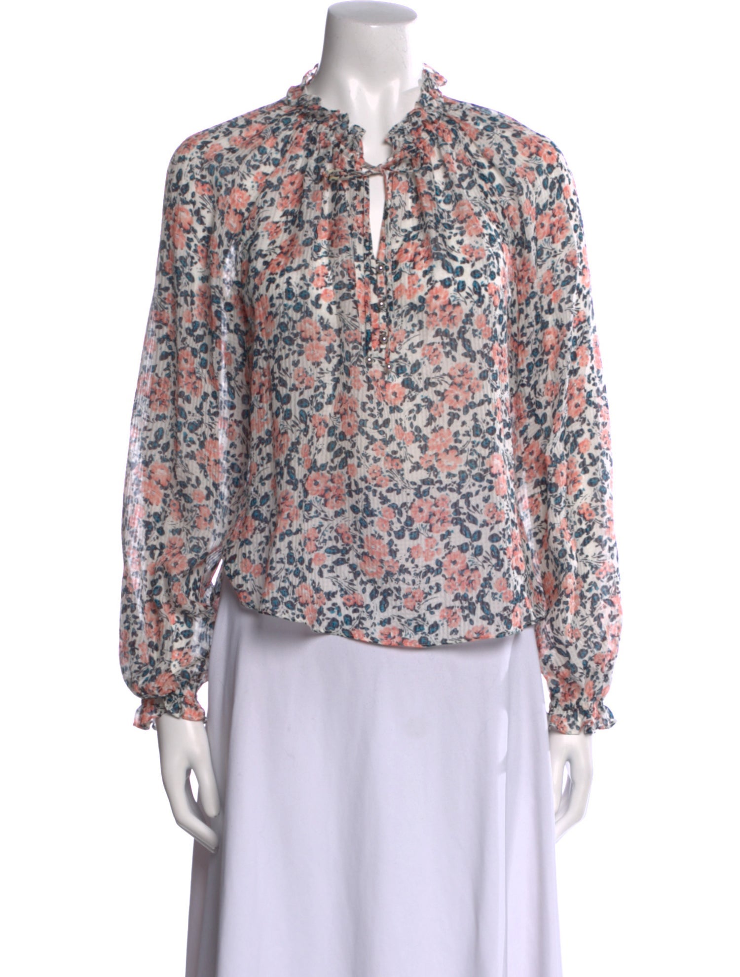 Veronica Beard Silk Floral Print Blouse