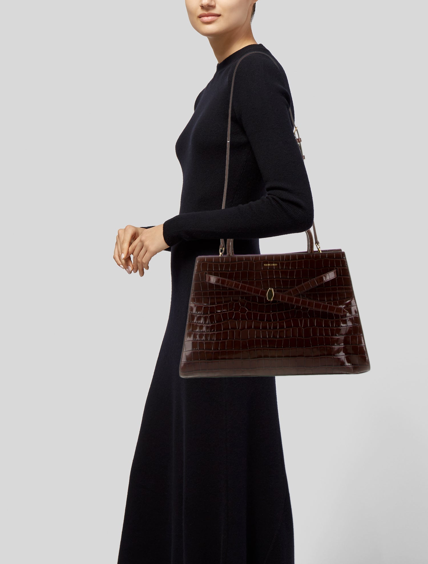 Veronica Beard Embossed Leather Evening Bag