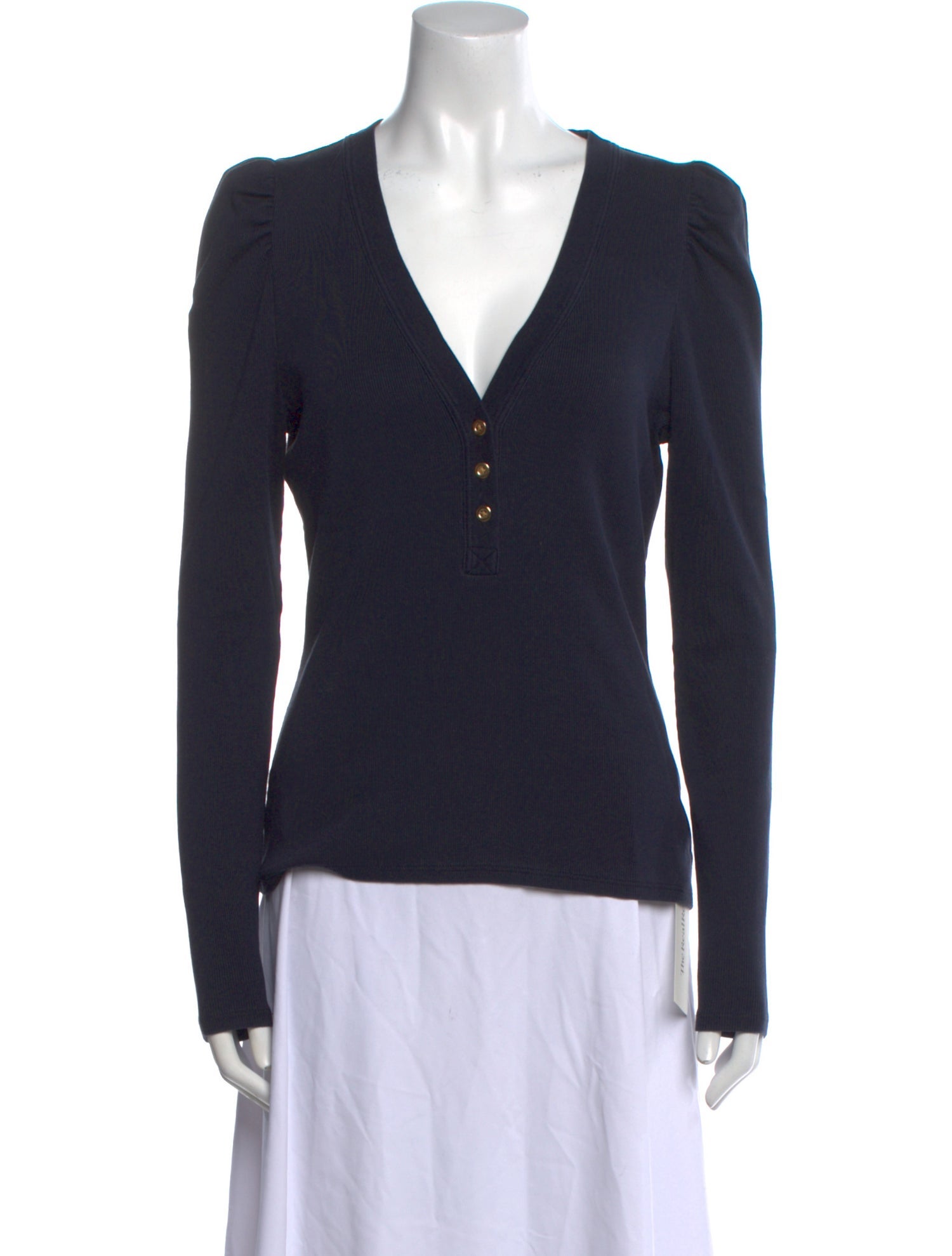 Veronica Beard V-Neck Long Sleeve Top