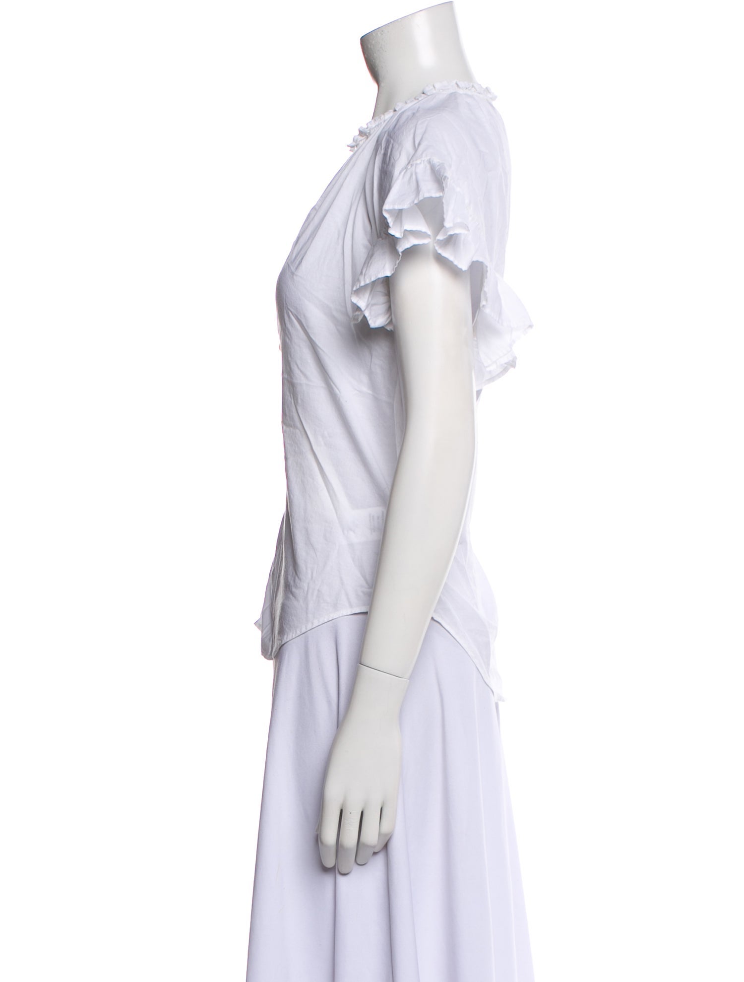 Veronica Beard V-Neck Short Sleeve Blouse