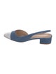 Veronica Beard Denim Colorblock Pattern Slingback Flats
