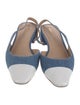 Veronica Beard Denim Colorblock Pattern Slingback Flats