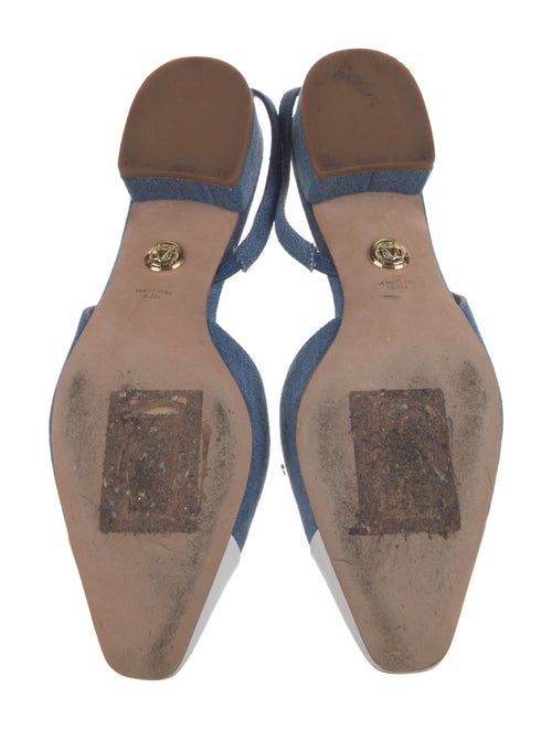 Veronica Beard Denim Colorblock Pattern Slingback Flats