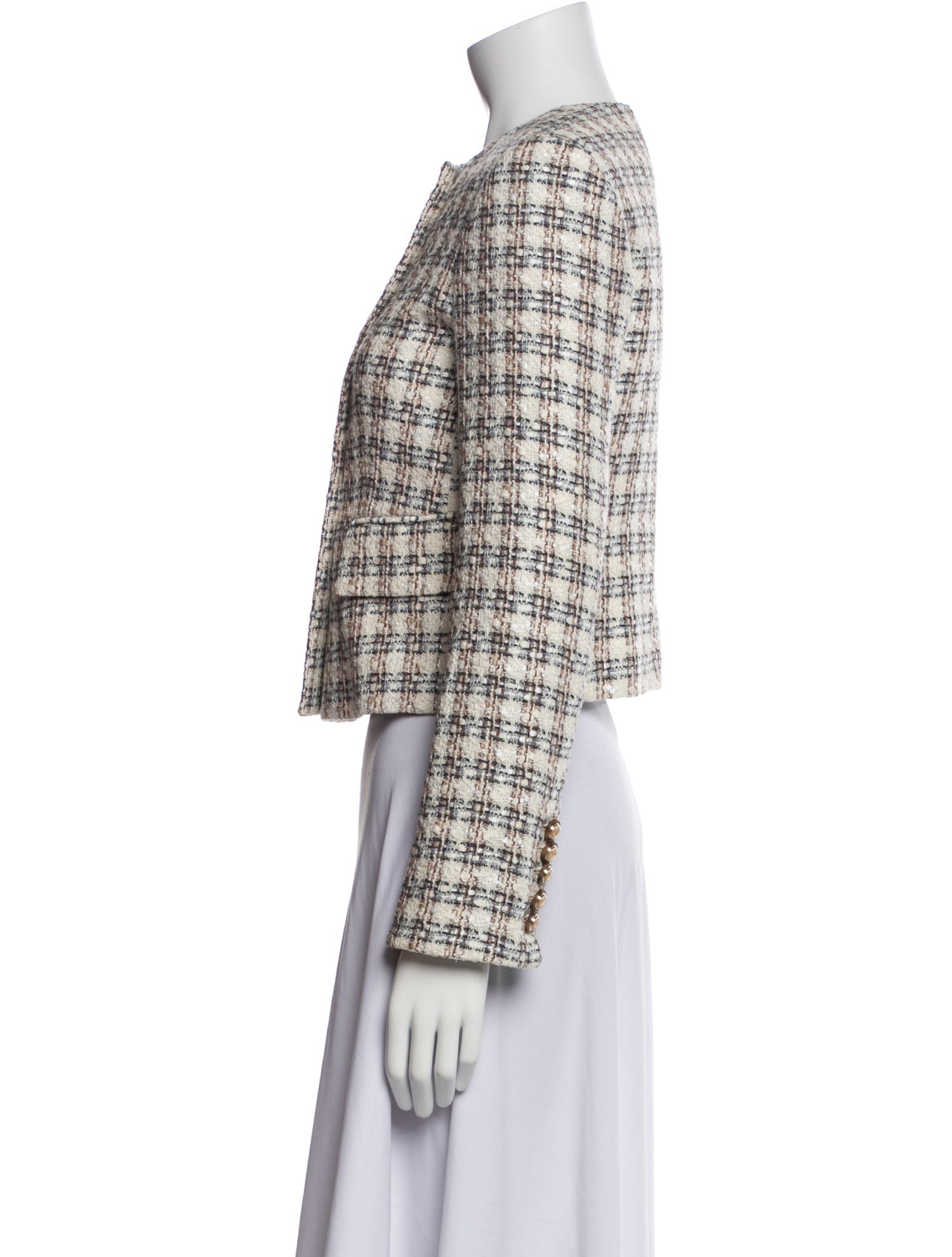 Veronica Beard Tweed Pattern Evening Jacket