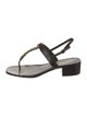 Veronica Beard Leather Chain-Link Accents T-Strap Sandals