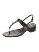 Veronica Beard Leather Chain-Link Accents T-Strap Sandals