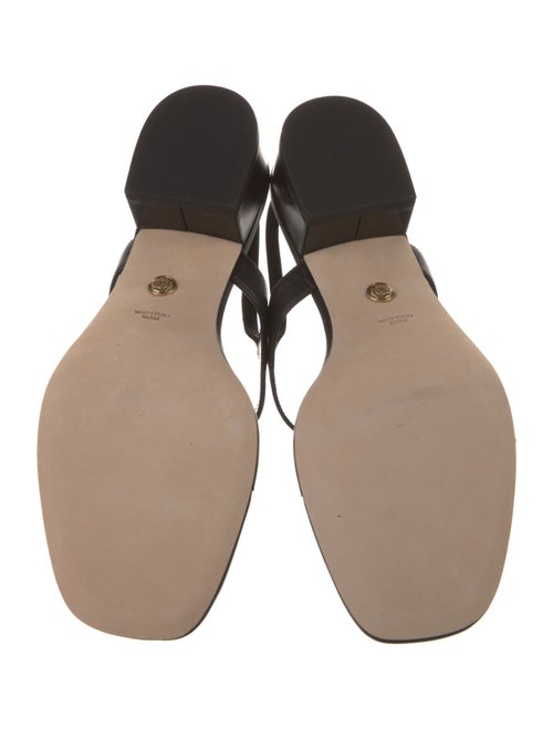 Veronica Beard Leather Chain-Link Accents T-Strap Sandals