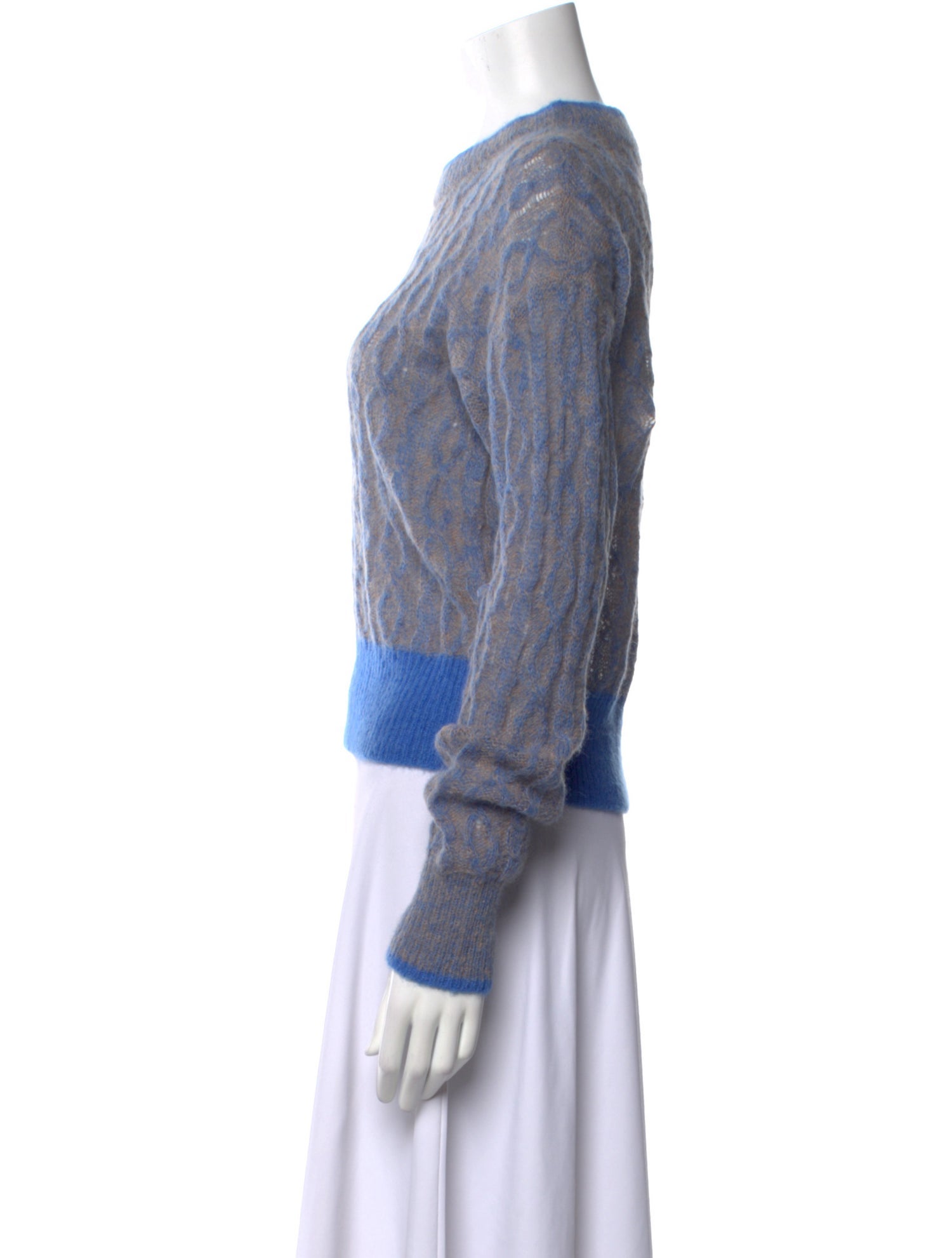 Veronica Beard Colorblock Pattern Crew Neck Sweater