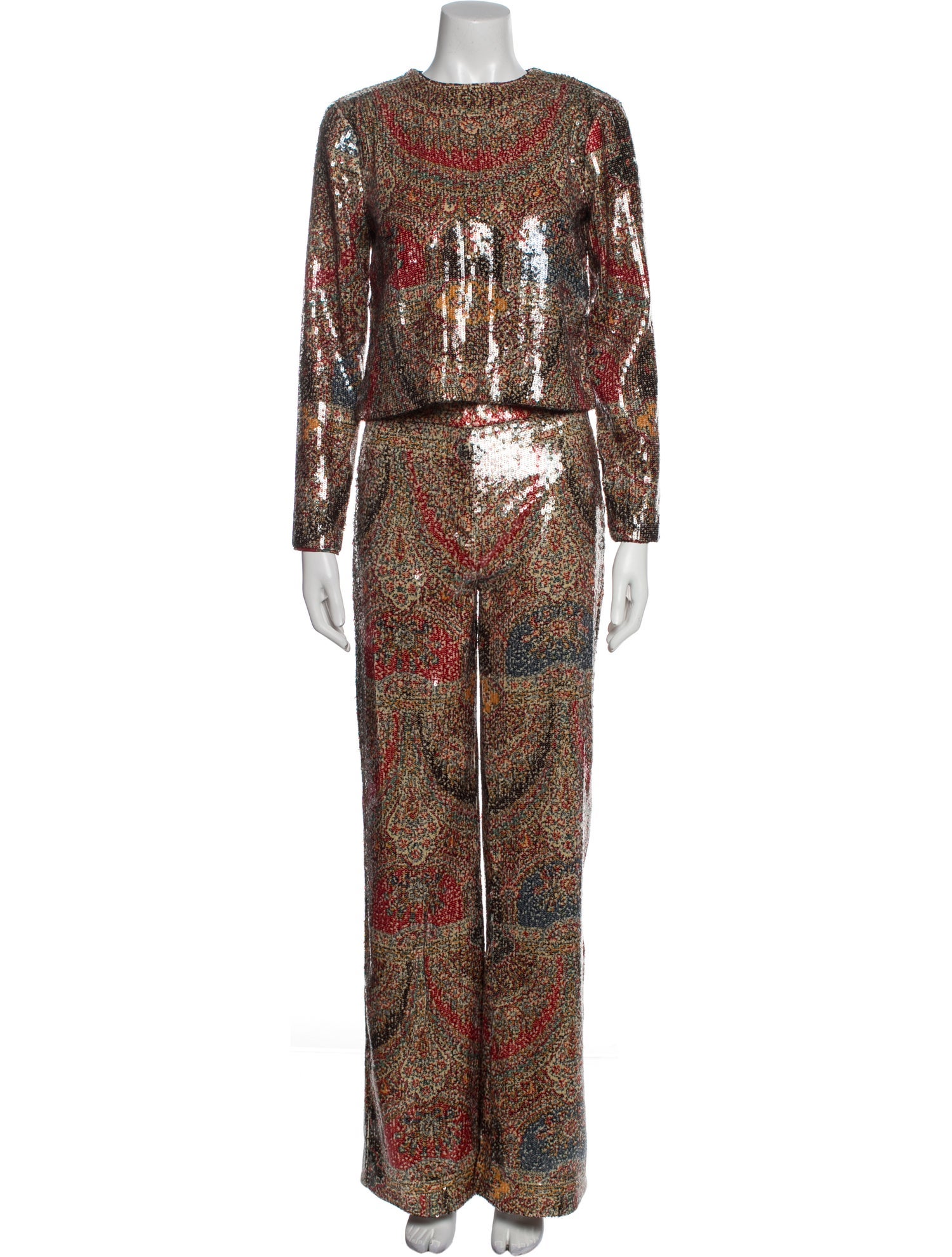 Veronica Beard Printed Sequin Embellishments Pant Set