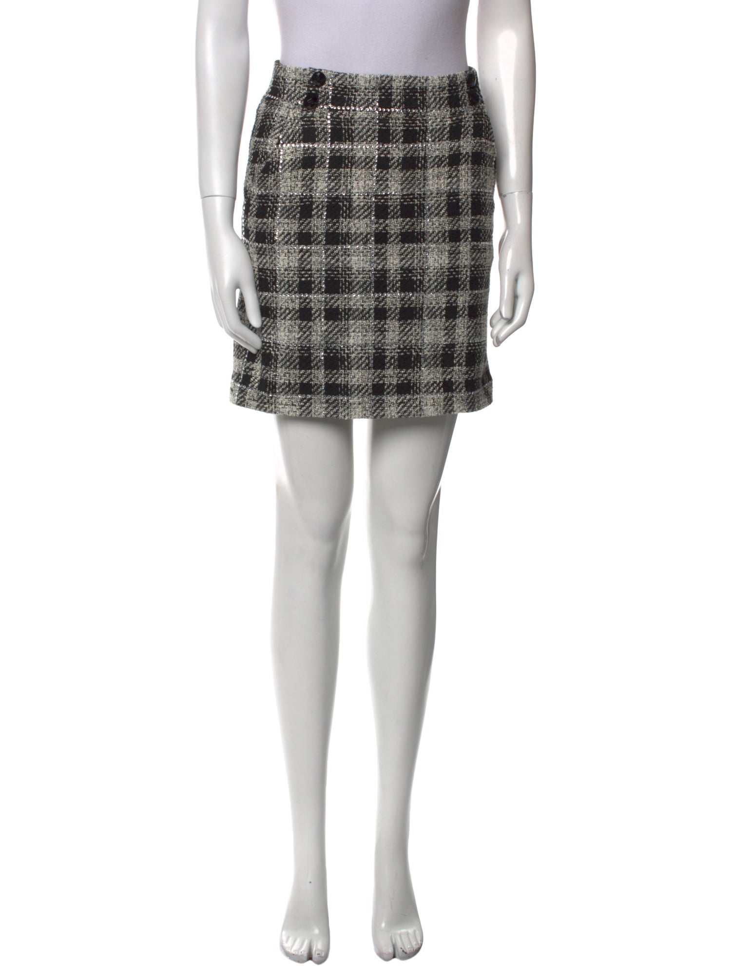 Veronica Beard Plaid Print Mini Skirt